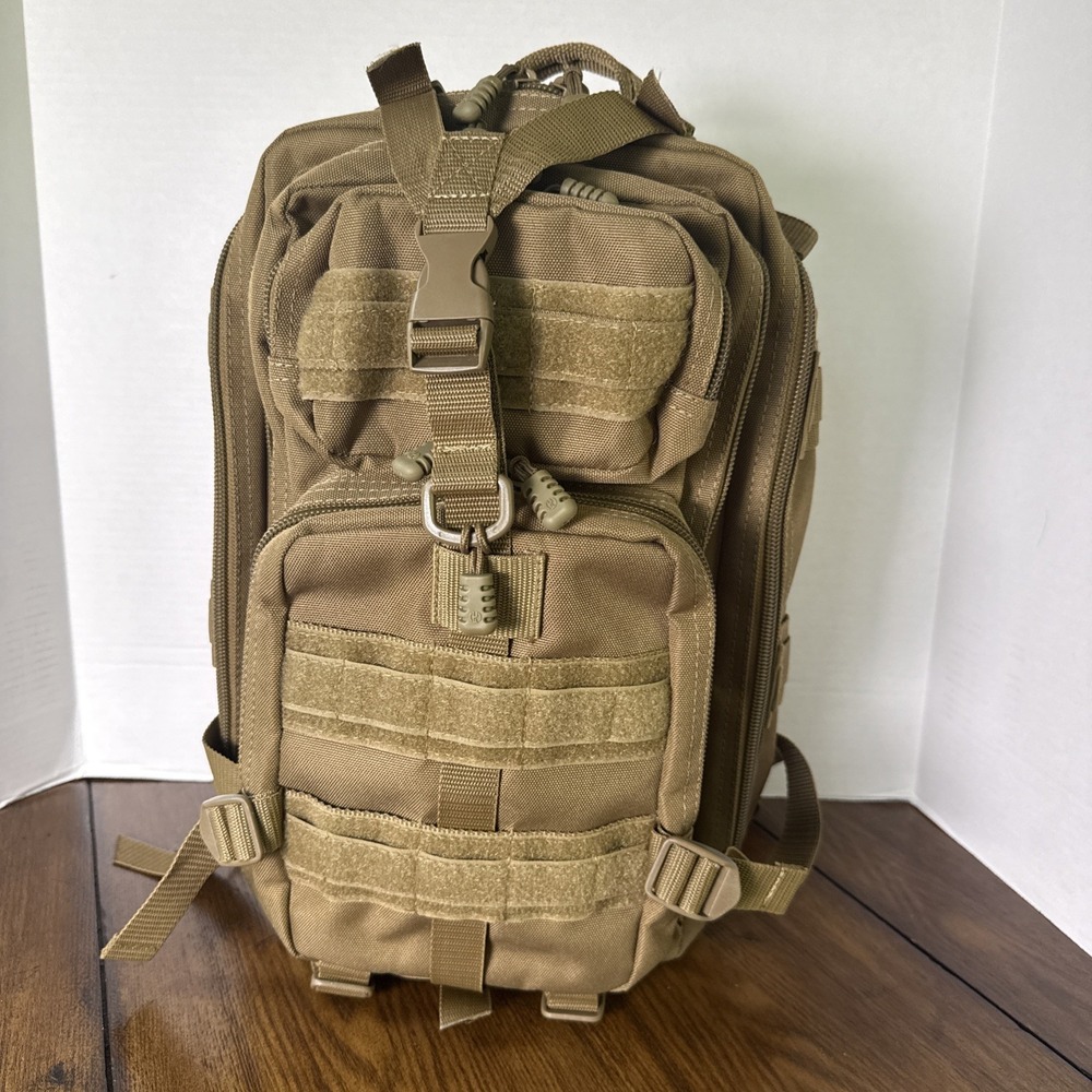 Flying Circle Coyote Brown Tactical Assault Backpack Padded Multiple Compartment
